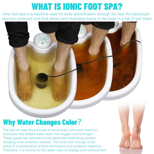 Pilipane Foot Bath Machine, Portable Ionic Detox Foot Bath Machine, Foot Cleanse Foot Detox Spa Machine for Home Use Spa Club Salon Travel