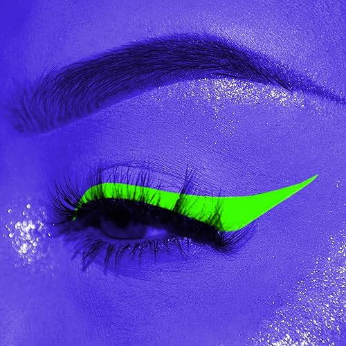 Neon Liquid Eyeliner Pen, Waterproof Smudge-proof Pigmented Eye Liner, Glow Brightly Under UV Lights, Colorful Eye Makeup For Rave Party Music Festival, Neon Green