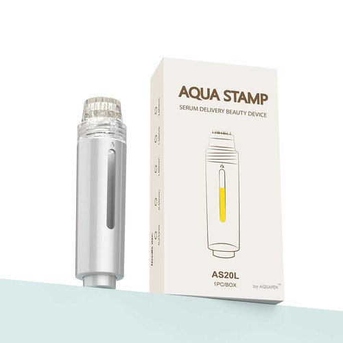 Micro Titanium Infusion Derma Stamp Microneedle for Skin Care Face Lips Hair Scalp Derma Roller Alternative Beauty Tool Microneedling Serum Applicator Microneedling Pen (Silver)