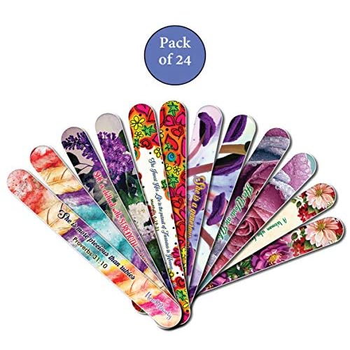 Christian Emery Board - Virtuous Woman (24-Pack) - Best for Manicure Pedicure - Nail Salons Nail Care Nail Spa - Great Gift Ideas