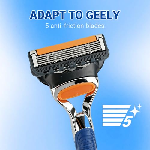 Replacement Handle Compatible with Gillette Fusion 5 Handle,2Pack Ergonomic Handles Only Fit for Gillette Fusion5 Razors for Men(Not Includes Refill heads) (Blue)