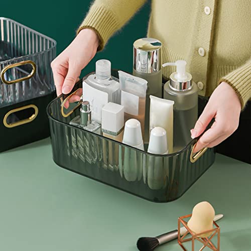 Lurrose Makeup Cosmetic Storage Box Desktop Organizer for Skincare and Small Sundries 10.86X8.22X3.93 Inch Clear Makeup Organizer without Lid
