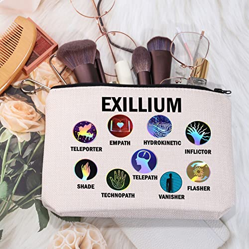 MEIKIUP Keeper of The Lost Inspired Book Lover Makeup Bag Organizer Pouch Bookish Gift (EXILLIUM Bag)