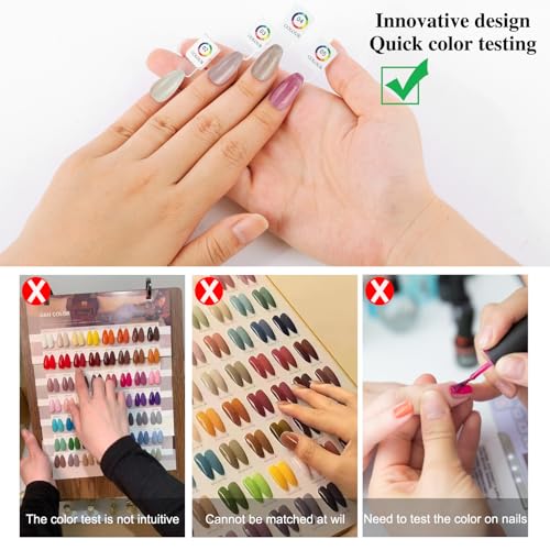 144 Magnetic Nail Color Book,Leather Magnetic Color Display Book with 144PCS Magnetic Tips & 1-240 Number Labels,Perfect for Nail Polish Nails Art Design(Pink)