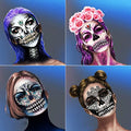 Face Jewels Day of the Death Face Gems Tattoo Face Gems Stick on Halloween Makeup Costume,4-Pack