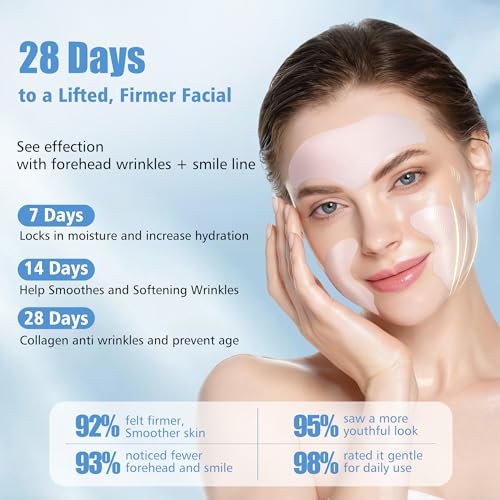 Forehead Wrinkle Patches & Smile Line Patches Overnight, jelly wrinkles patches with Collagen, Smoothing before dates or makeup, Gentle Facial Wrinkles for Day or Overnight, Skin Gifts for Women & Men