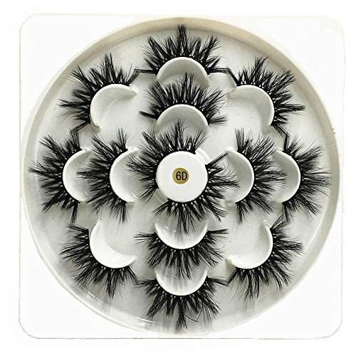 DAODER False Eyelashes Fluff Faux Mink Lashes 3D Wispy Lashes 7 Pairs Pack Dramatic Long Thick Volume Fake Eye Lash Multipack