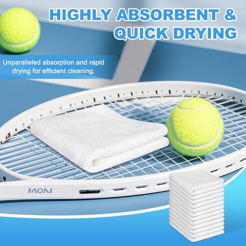 36 Pack 100% Cotton Wash Cloth, 12x12 Inch Highly Absorbent and Soft Feel Fingertip Towels, Machine Washable Washcloths for Bathroom, Gym, Hotel, Spa and Kitchen, White