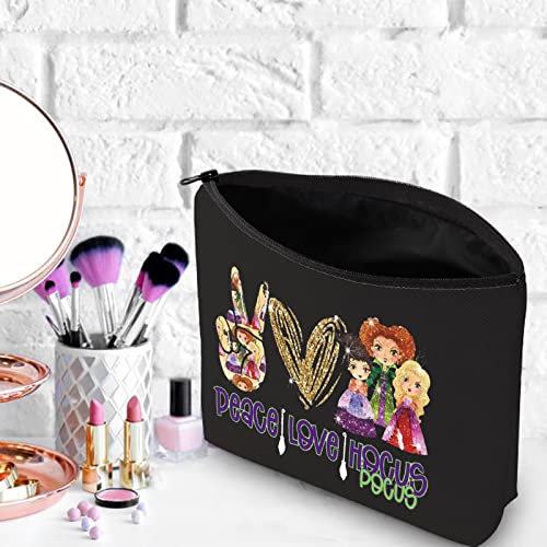 WZMPA Hocus Movie Cosmetic Bag Witch Sisters Fans Gift Peace Love Hocus Makeup Zipper Pouch Bag For Women Girls (Peace Hocus)