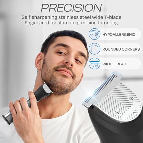 HUMMINGBIRD MK9 MasterGroom All-in-One Trimmer ? 21-Piece Men's Grooming Kit for Beard, Head, Hair, Body, and Face, Waterproof, Stainless Steel, USB C Rechargeable, LED Display