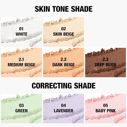 Translucent Set Finishing Powder - Sebum Control Face Loose Powder, Matte & Silky Finish, Lightweight, Long-lasting, Korean Makeup Setting Powder, 0.24 Oz. (02 Skin Beige, 0.24 Oz.)