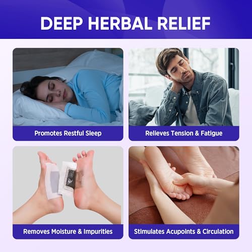 Natural Foot Pads - Lavender Bamboo Vinegar - Premium Foot Care - Soothing Nighttime Ritual - Comforting Aromatherapy Experience - 30 Pads (Pack of 1)