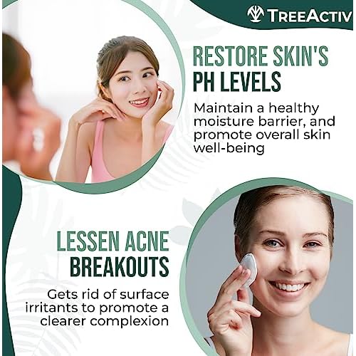 TreeActiv Balancing Herbal Toner | Facial Skin Moisturizer | Witch Hazel | Rose Water | Clary Sage | Tea Tree | Natural Astringent | Alcohol-Free | Reduce Oily Face Acne | Men, Women, Teens | 4 fl oz