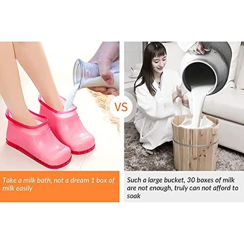 Massage Foot Spa Shoes Portable Feet Soaking Tub, Movable Foot Soaker Pedicure Feet Spa Basin for Thermal Massage to Promote Blood Circulation (Large, Red)