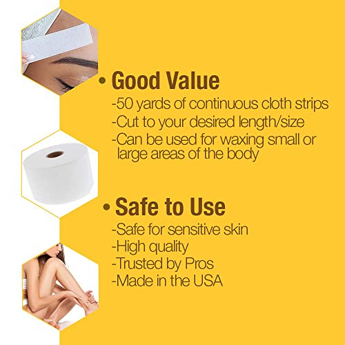 Gigi Non Woven Cloth Epilating Roll for Hair Removal, Facial Waxing Strip Roll for Soft Waxes, 50 Yards