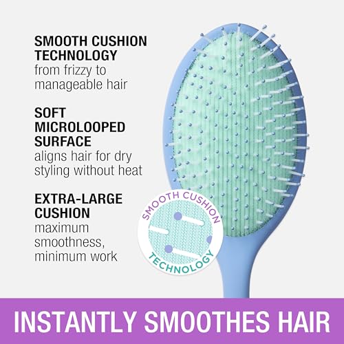 Conair No Frizz Days XL Smooth Cushion Hairbrush - Detangling Hairbrush- Hair Brush- Reduces Frizz - detangler hair brush - hair brushes for women