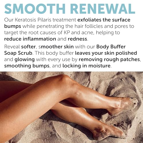 Body Soap for Keratosis Pilaris | Exfoliating Soap Scrub with 10% AHA & Micro Pumice Beads | Buffingbar for Smooth Skin, Strawberry Legs, Ingrown Hair & Razor Bumps | Bar Soap for Men and Women 4.2 oz
