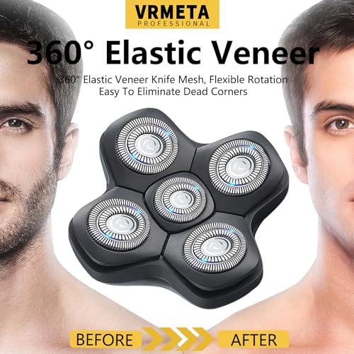 New Upgrade Head Shaver Replacement Heads for Skull Shaver Pitbull Platinum Pro Butterfly Kiss, and Palm Hypo-Allergenic Electric Razor