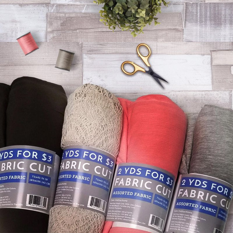 Assorted Fabric 2 Yards Pack - Precut Crafting Material for Sewing and DIY Projects