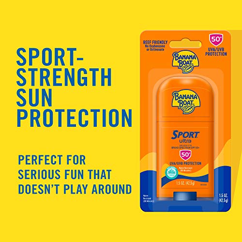 Banana Boat Sport Ultra Sunscreen Stick SPF 50 1.5oz + Kids Sport Sunscreen Roll On Lotion SPF 60 2.5oz