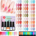 SAVILAND 30 Colors Jelly Gel Nail Polish Set with 12 Colors Glows in The Dark Gel Nail Polish Set