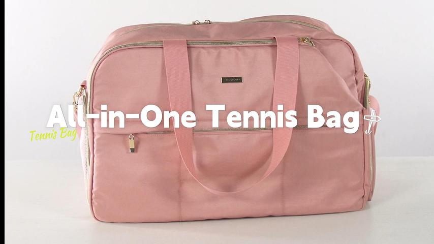 Large Pink Tennis Bag for Women - Holds 2 Rackets & Accessories