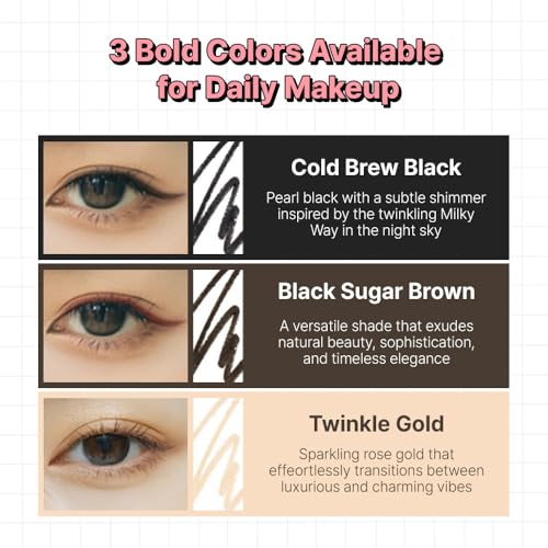Cat Eyes Super Pencil ? Korean & K-Beauty Inspired Vegan Eyeliner | Waterproof, Long-Lasting, Smudge-Proof Makeup for Idol K-pop Looks (Twinkle Gold)