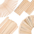 Mibly 4 Style 500 Pcs Assorted Wooden Wax Sticks for Body Legs Face and Small Medium Large Sizes Eyebrow Waxing Applicator Spatulas for Home and Spa Usage