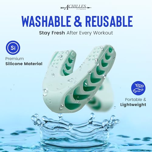 Achilles Fitness Double Chin Reducer Jaw Exerciser ? Jawline Sculptor and Face Slimmer for Women and Men ? Encourages Jaw Movement and Aids in Natural Jaw Function - Ideal for Mewing Practice