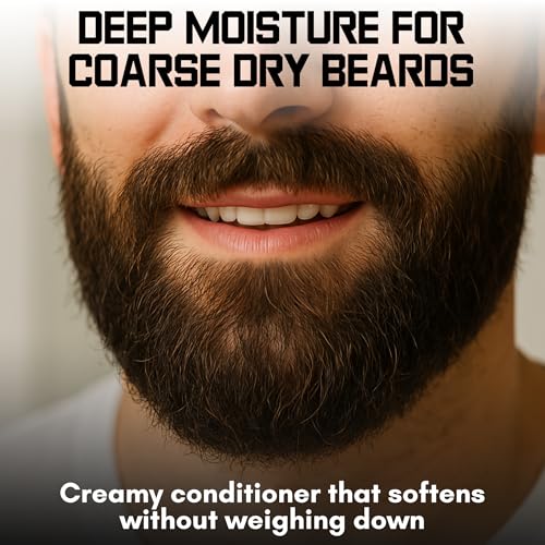 Biotin Beard Conditioner & Softener for Men ? with Aloe Vera & Collagen, Moisturizing Cream for Coarse Dry Hair, Beard and Skin ? Sandalwood Scent Care Leave In Conditioner Alternative for Black Men