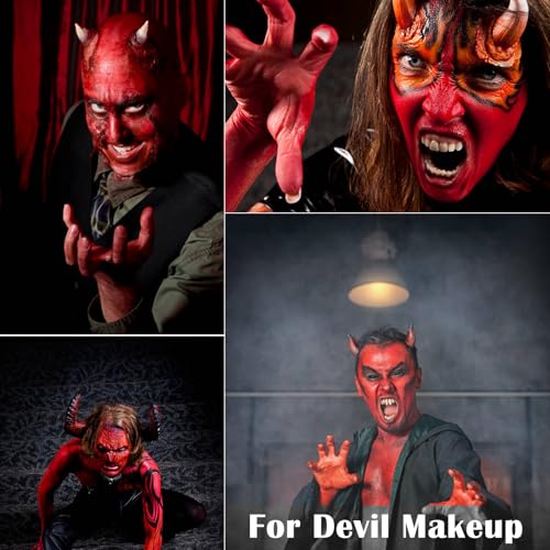 MEICOLY Clown Makeup Kit,White Black Red Face Body Paint for Halloween Devil Joker Zombie Vampire Skeleton SFX Makeup,Pro Oil Based Body Paint with 6 Painting Brushes,4 Sponges,130g/4.59 oz