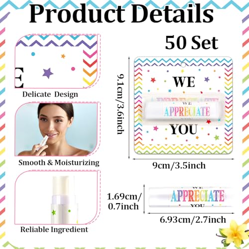 50 Pack Employee Appreciation Gifts Bulk Lip Balms Thank You Gift You're the Balm Party Favor for Women Man Coworker Teacher Gratitude Baby Shower Spring Party Supply (Colorful)