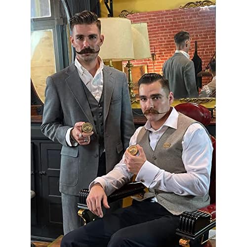 THE VINTAGE GROOMING CO. Bare Bones Medium Hold Mustache Wax and Night Fury Mustache Wax Remover Oil Set