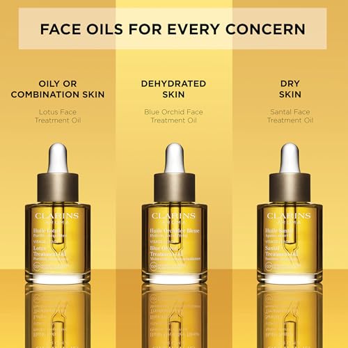 Clarins Lotus Face Oil Treatment | Hydrates, Tones and Balances Skin | Visibly Tightens Pores | Minimizes Fine Lines |Skin Is Immediately Velvety*|100% Natural Plant Extracts |Oily To Combination Skin