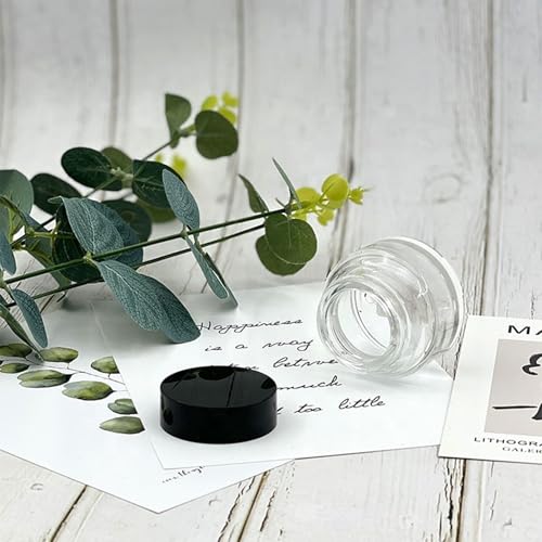 70 Pack Glass Sample Container, 10ml Empty Jars with Lids, 10 Gram Tiny Sample Jar Lip Balm Containers for Cosmetics, Lotion, Cream, Makeup, Samples, Wax, Skincare, Travelling, Retail Store