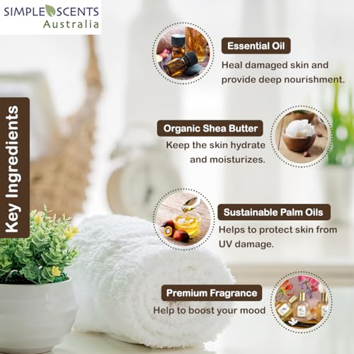 SSA Sandalwood Soap Bars (12 Pack, 3.5oz Each), Australian Moisturizing Natural Triple Milled Bar Soap Enriched with Organic Shea Butter, Long Lasting Plant Based Body Bath Bars for Men & Women