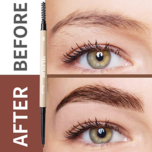 Light Grey Eyebrow Pencil for Older Women, Light Gray Eyebrow Pencil for Grey/Sliver Hair, Ultra Fine Gray Brow Pen with hair like strokes, Long-lasting, Waterproof, Mist, YES.EYE DO