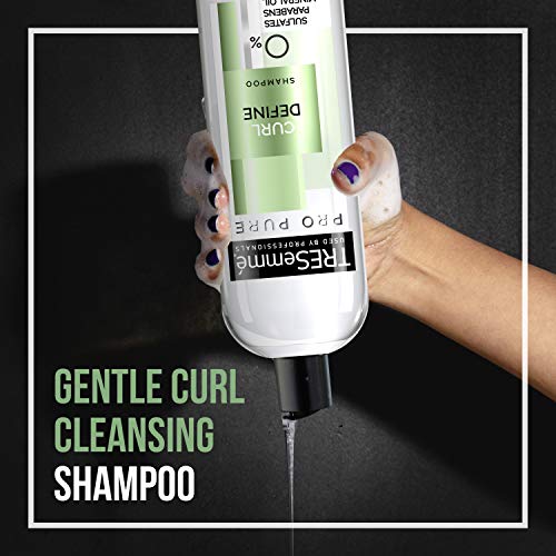 TRESemm? Pro Pure Shampoo Sulfate-Free for Curly Hair Curl Define Hair Shampoo with 0% Sulfates, Parabens, Mineral Oils and Dyes. 16 oz
