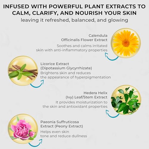 Clarifying Face Toner ? Calendula Extract, Azelaic Acid & Ivy Leaf for Balanced, Hydrated & Revitalized Skin | Alcohol-Free, Unscented Toner for All Skin Types (200ML / 6.76 FL.OZ)