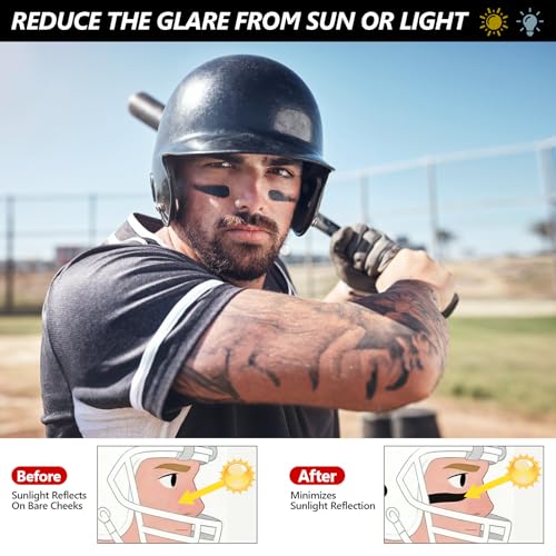 Dmsky 10 Packs Eye Black Sports Stick for Football, Baseball, Softball-Anti-Glare Face Body Paint Stick Kit,Water-Proof Eye Sports Paint Sticks,Eyeblack Painting Kit for Athletes & Fans