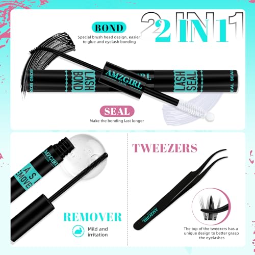 Lash Clusters Kit 160PCS Fairy Eyelash Clusters Kit with Lash White Bond and Seal,Eyelash Glue Remover and Applicator, Manga Eyelashes Wide Stem Cluster Eyelashes Extensions Kit(Lily,C-Mix10-18mm)