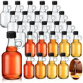 24 Packs 3.4 oz Glass Syrup Bottles with Handle and Black Lids, Mini Maple Syrup Bottles for Party & Wedding Favors Gifts, Honey, Coffee, Juice