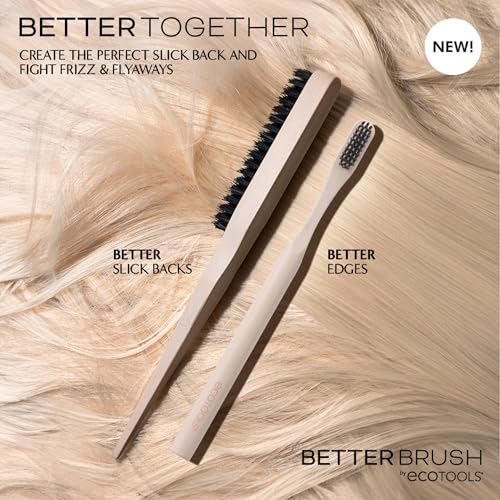 EcoTools Edge Defining Hairbrush, For Precision Styling, Tame Edges, Baby Hair, & Frizz, Dense Synthetic Bristles, Small Brush Head To Style Hairline, Renewable Bamboo, Cruelty-Free, 1 Count