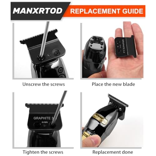 GRAPHITE 3.0 Replacement Blade for All BaBylissPRO FX787 & FX726 Trimmers, Ultra Precise FX707B Replacement Blades Compatible with BaByliss Trimmer Blades, Black