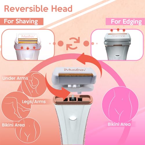 Women¡¯s Electric Shaver & Pubic Hair Bikini Trimmer ? Wet & Dry Painless Dermaplane Electric Shave for Body Hair Removal for Bikini, Underarm, Legs, Arms