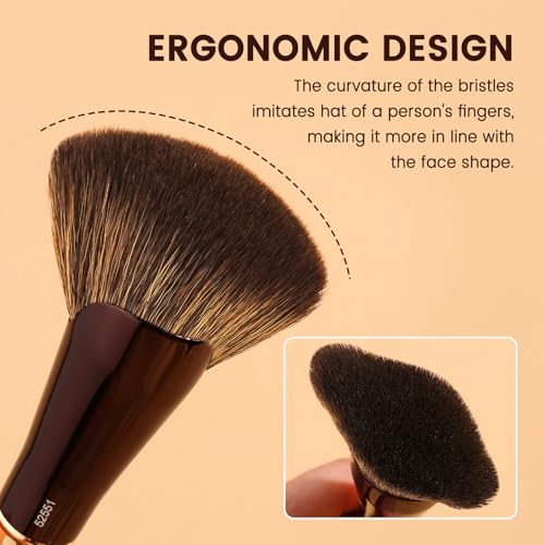 MAANGE 3 PCS Makeup Brushes Double-ended Makeup Brush Set Double Sided Angled Round Top Brush Foundation Contour Blending Concealer (Brown)
