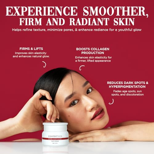CONTEXT SKIN Retinol Face Cream - Hydrating Retinol Cream for Face, Moisturizes & Smooths Fine Lines, Enhances Skin Texture & Tone, Daily Skincare Essential for Radiant Complexion - 1.76 Fl oz