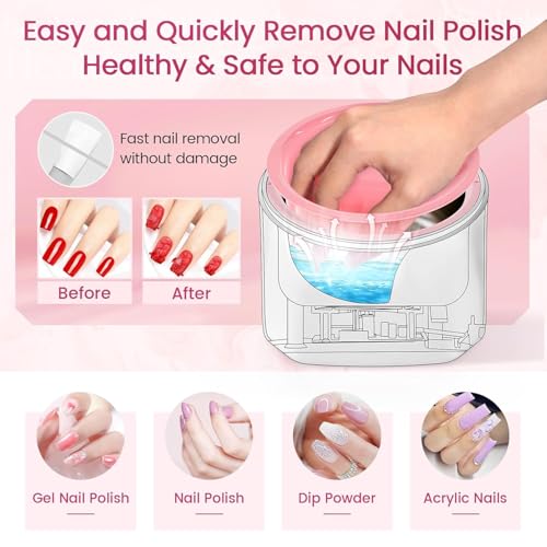 Yokilly Nail Soaking Bowl Heated: Three-Level Temperature Control Nail Soak Off Bowl for Nail Enthusiasts Beginner - Electric Manicure Nail Remover Bowl 50% Faster for Home Salon