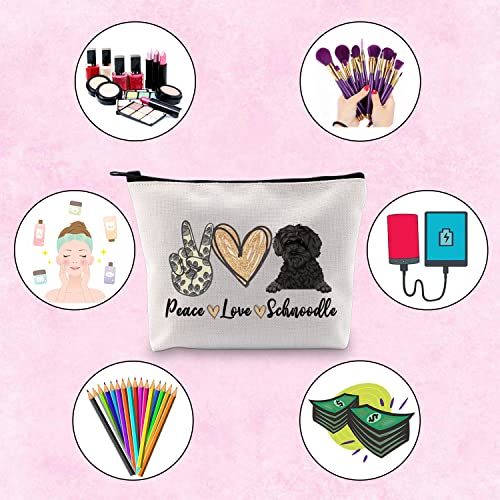 TSOTMO Schnoodle Mama Gift Peace Love Schnoodle Cute Puppy Themed Makeup Bag for Dog Lover (PLSchnoodle)