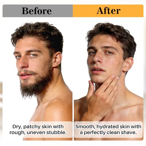 3.5oz Shaving Soap for Men - Sandalwood Shaving Soap Puck Foam Shave Cream with Shea Butter & Coconut Oil for Sensitive Skin Personal Care Products Bathroom Supplies Travel Essentials